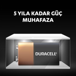 Duracell Alkalin 9V Pil, (6LR61 / MN1604), 1'li Paket - 5