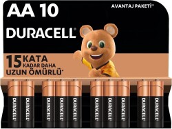 Duracell Alkalin AA Kalem Pil, 1,5 V LR6/MN1500, 10’lu Paket - 1