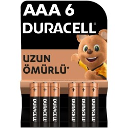 Duracell Alkalin AAA Piller, 1,5 V LR03/MN2400, 6’lı paket - DURACELL