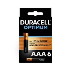 Duracell Optimum AAA Alkalin Pil, 1,5 V LR03 MN2400, 6’lı paket - DURACELL