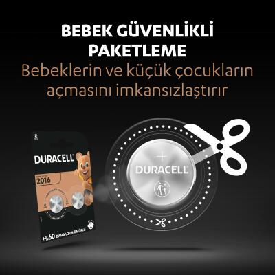 Duracell Özel 2016 Lityum Düğme Pil 3V (DL2016 / CR2016), 2’li paket - 4