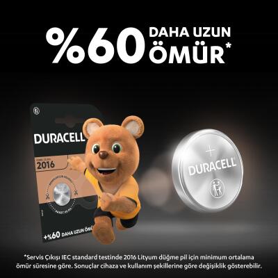 Duracell Özel 2016 Lityum Düğme Pil 3V (DL2016 / CR2016), 2’li paket - 6