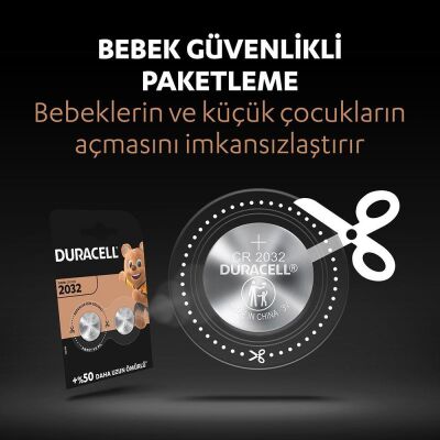 Duracell Özel 2032 Lityum Düğme Pil 3V, 4’li paket - 4