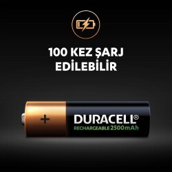 Duracell Şarj Edilebilir AA 2500mAh Piller, 2’li paket - 5