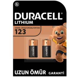 Duracell Yüksek Güçlü Lityum 123 Pil 3V, 2'li paket (CR123 / CR123A / CR17345) - DURACELL