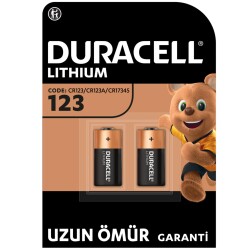 Duracell Yüksek Güçlü Lityum 123 Pil 3V, 2'li paket (CR123 / CR123A / CR17345) - 1