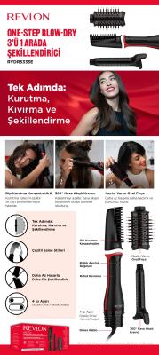 Revlon One Step Blow Dry 3’ü 1 Arada Saç Kurutma Makinesi ve Şekillendirici RVDR5333E - 9